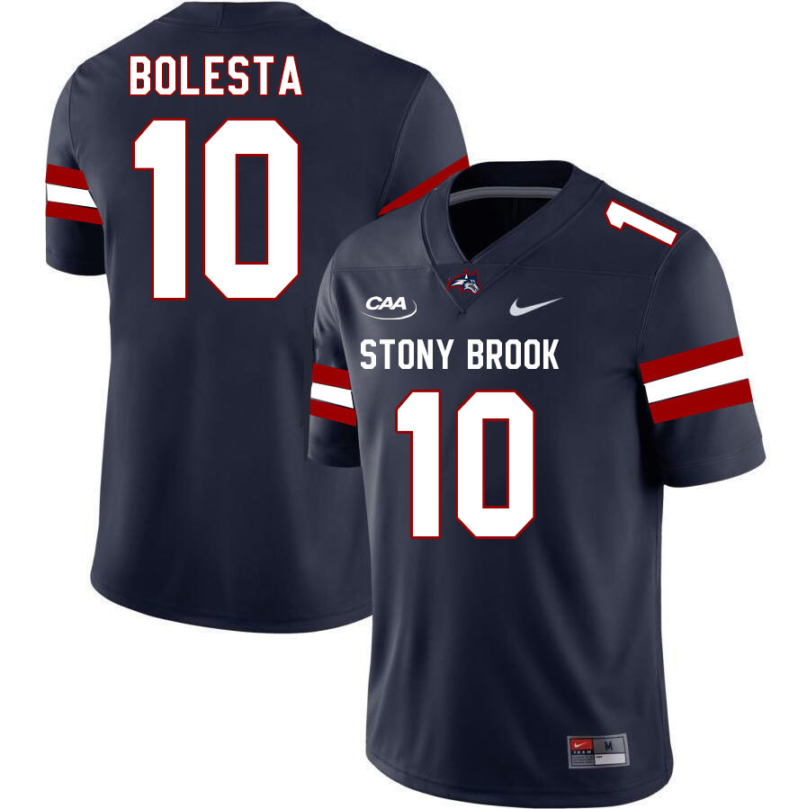 Stony Brook Seawolves #10 Taylor Bolesta College Football Jerseys Stitched Sale-Navy